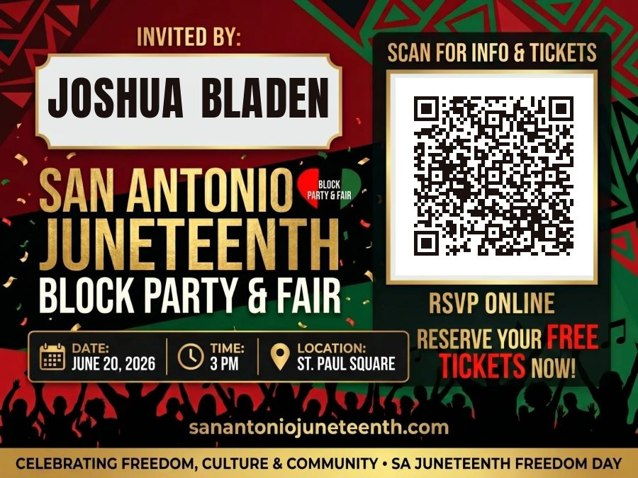 Joshua Bladen invite banner for 6th annual SA Juneteenth Block Party & Fair